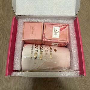 Pink Gift Set with Mug and Candle